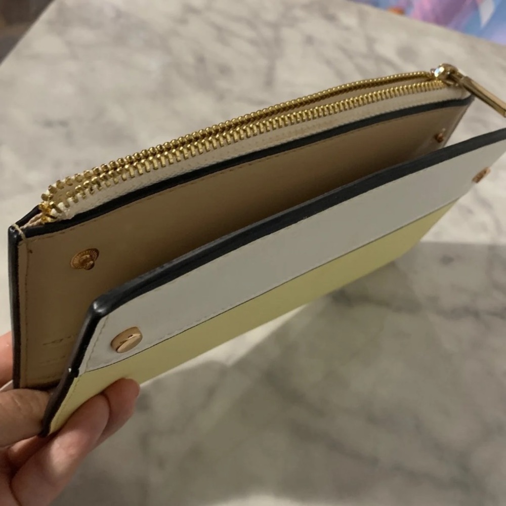 Pastel yellow and nude wallet